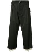 Sulvam - Contrast Trim Cropped Trousers - Men - Cupro/wool - L, Black, Cupro/wool