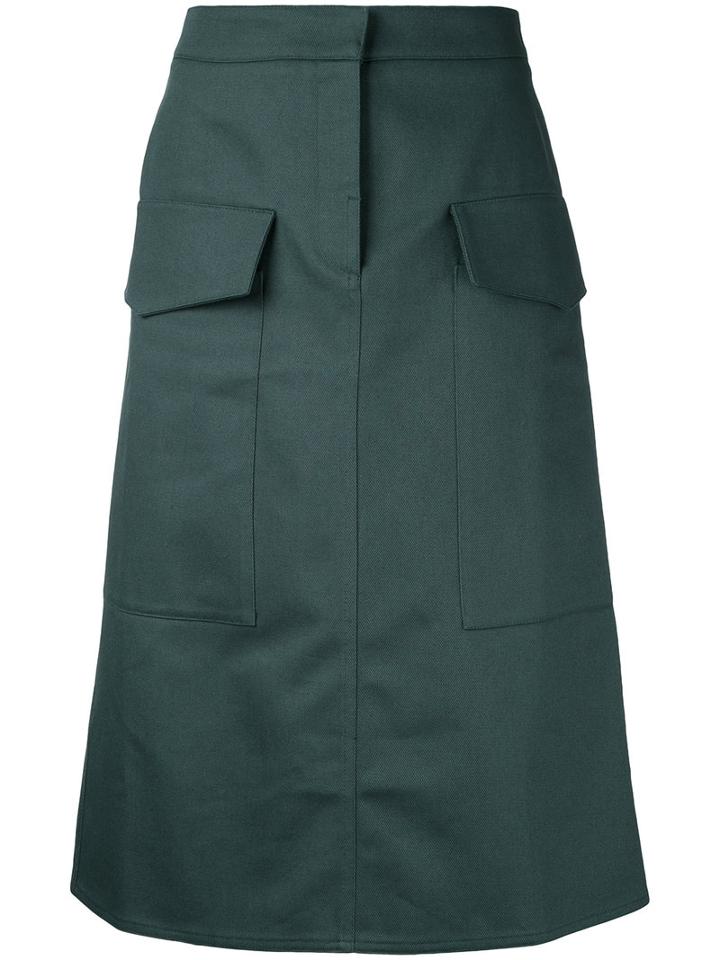 Studio Nicholson Patch Pocket Skirt, Women's, Size: 0, Green, Cotton