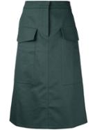 Studio Nicholson Patch Pocket Skirt, Women's, Size: 0, Green, Cotton
