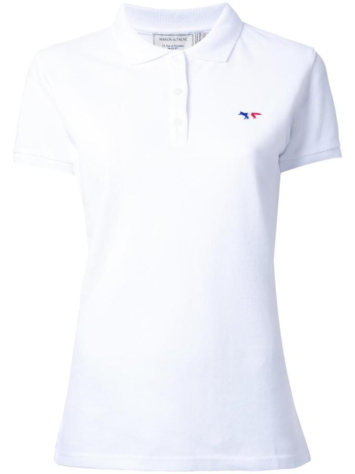 Maison Kitsuné Tricolour Fox Polo Shirt, Women's, Size: Small, White, Cotton