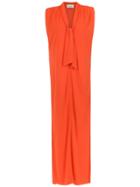 Egrey Tie Neck Dress - Yellow & Orange