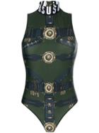 Versus Heritage Belt Print Bodysuit - Green