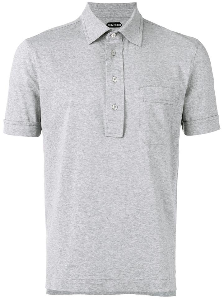 Tom Ford - Slim Fit Polo Shirt - Men - Cotton - 46, Grey, Cotton
