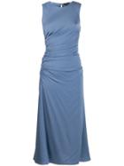 Theory Sleeveless Ruched Flared Dress - Blue