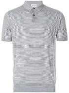 John Smedley Eton Stripe Polo Shirt - Grey