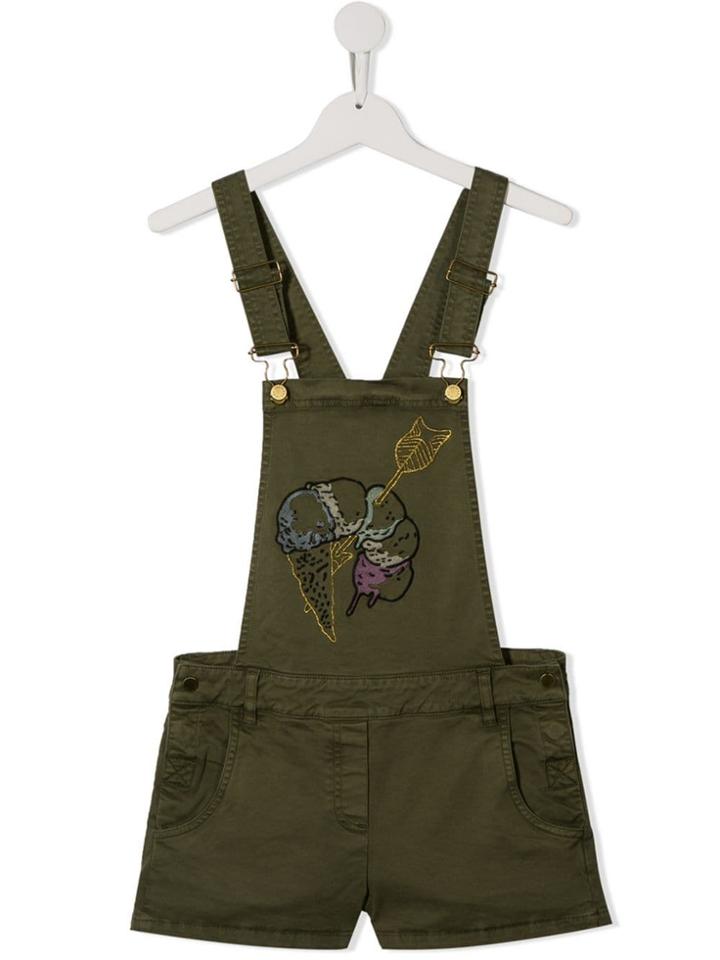 Zadig & Voltaire Kids Embroidered Short Dungarees - Green