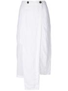 Lost & Found Rooms Asymmetric Buttoned Skirt - White