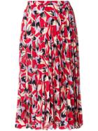 No21 Pleated Patterned Skirt - Red