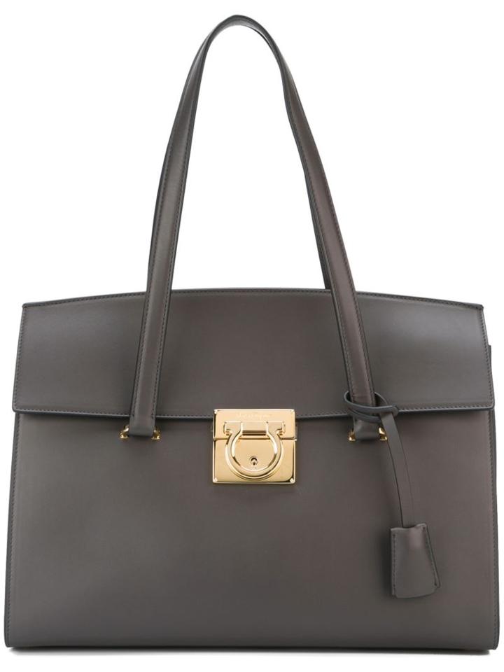 Salvatore Ferragamo Mara Tote, Women's, Grey, Calf Leather