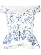 Peter Pilotto Bird Print Off-shoulder Top - White