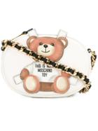 Moschino Toy Bear Paper Cut Out Crossbody Bag, Women's, White, Leather
