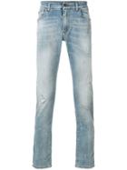Dolce & Gabbana Slim Fit Distressed Detailed Jeans - Blue