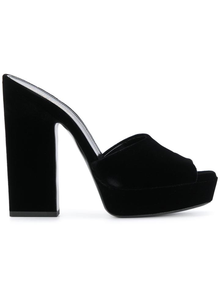 Saint Laurent Platform Mules - Black