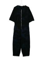 Diesel Kids Zipped Short-sleeve Jumpsuit - Blue
