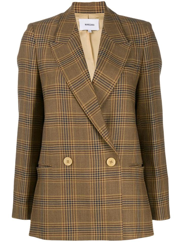 Nanushka Double Buttoned Blazer - Neutrals