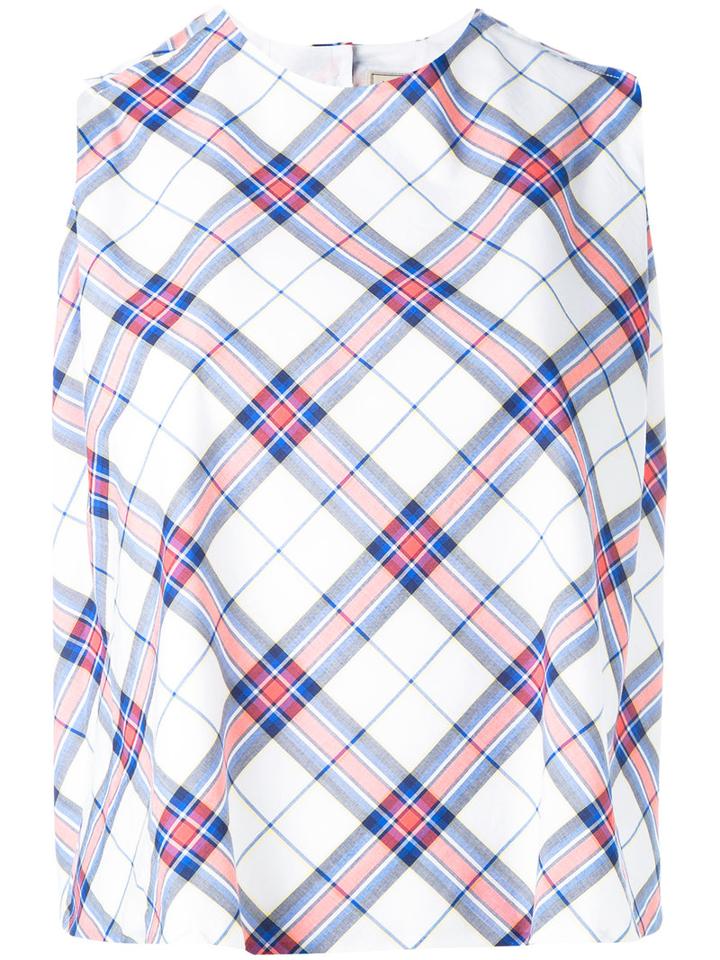 Maison Kitsuné - Tartan Tank - Women - Cotton - 36, White, Cotton