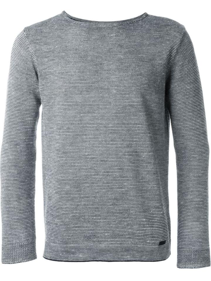 Bark Crew Neck Jumper, Men's, Size: M, Black, Cotton/linen/flax/polyester