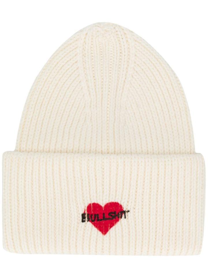 Philosophy Di Lorenzo Serafini Heart Ribbed Knit Beanie - White