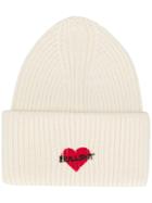 Philosophy Di Lorenzo Serafini Heart Ribbed Knit Beanie - White