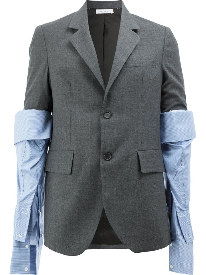 Delada Double Sleeved Suit Jacket - Grey