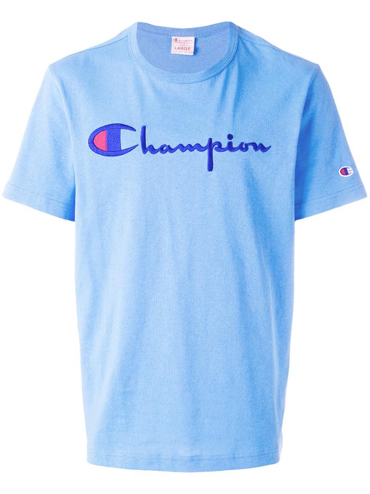 Champion Logo Embroidered T-shirt - Blue
