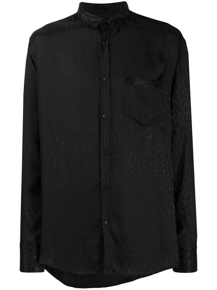 Christian Pellizzari Long-sleeved Leopard Print Shirt - Black