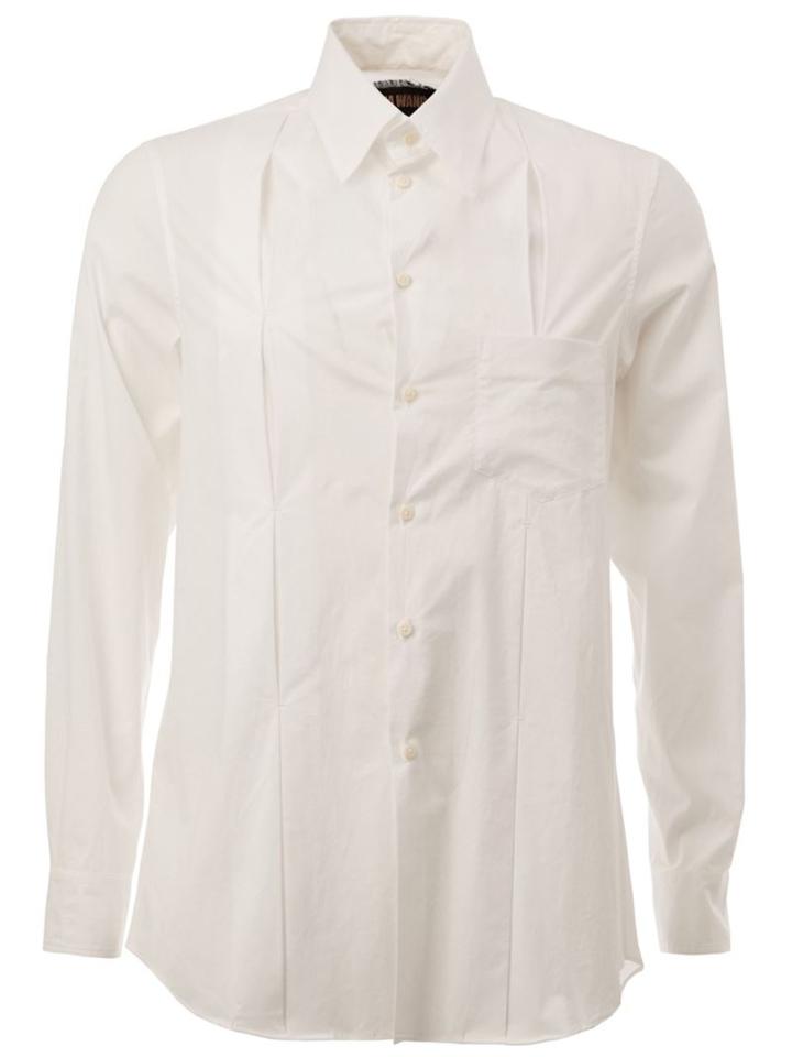 Uma Wang Pleated Shirt, Men's, Size: Large, White, Cotton/spandex/elastane