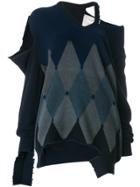 Giacobino Distressed Diamond Sweater - Blue