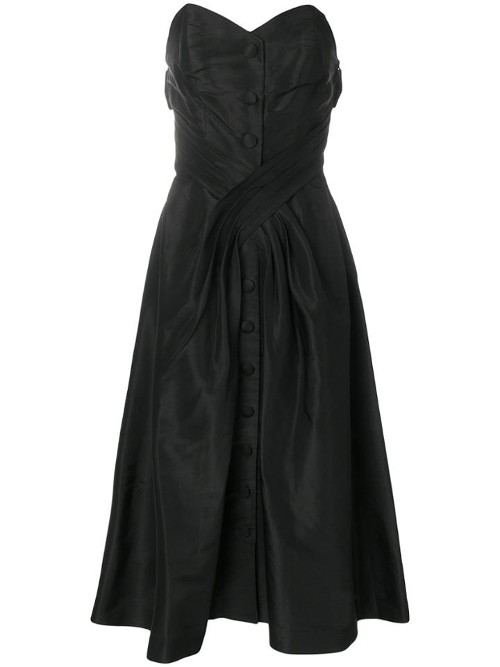 Christian Dior Vintage 1956 Strapless Midi Dress - Black