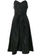 Christian Dior Vintage 1956 Strapless Midi Dress - Black