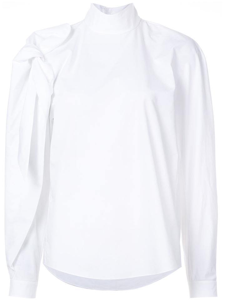 Delpozo - Bow Embroidered Top - Women - Cotton - 36, White, Cotton
