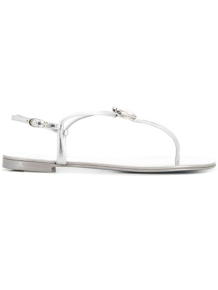 Giuseppe Zanotti Hollie Crystal Sandals - Silver