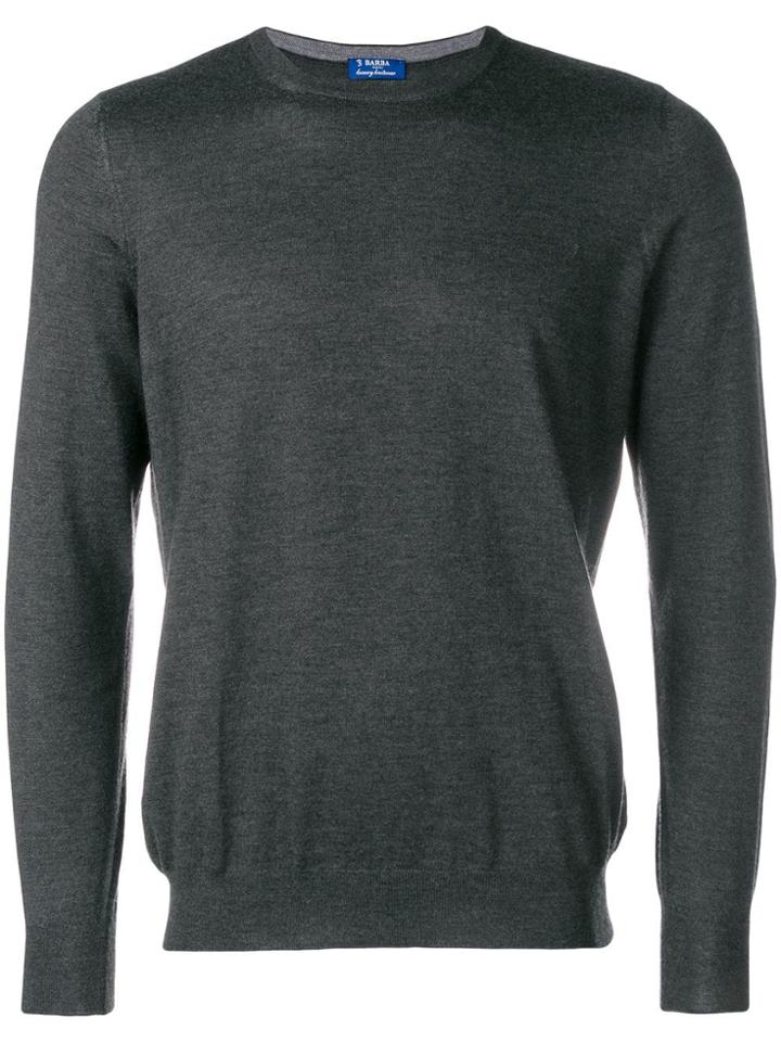Barba Knit Crew Neck Sweater - Grey