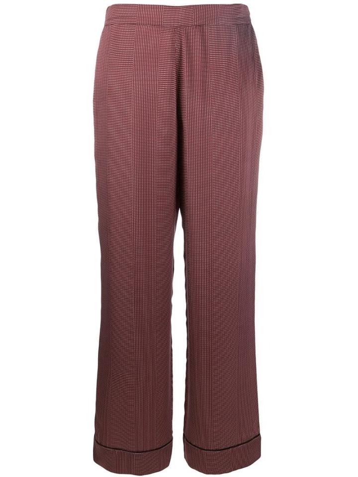 Asceno Dotted Silk Pajama Bottoms - Red
