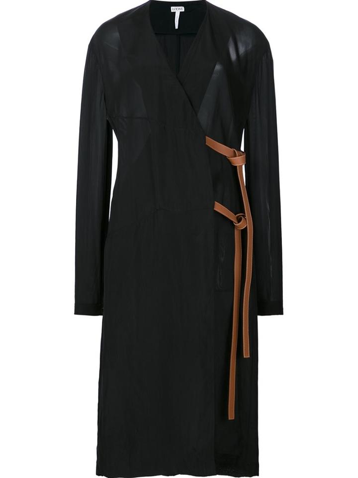 Loewe Side Tie Wrap Dress, Women's, Size: 36, Black, Viscose