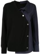 Le Ciel Bleu Shirt Paneled Cardigan - Black