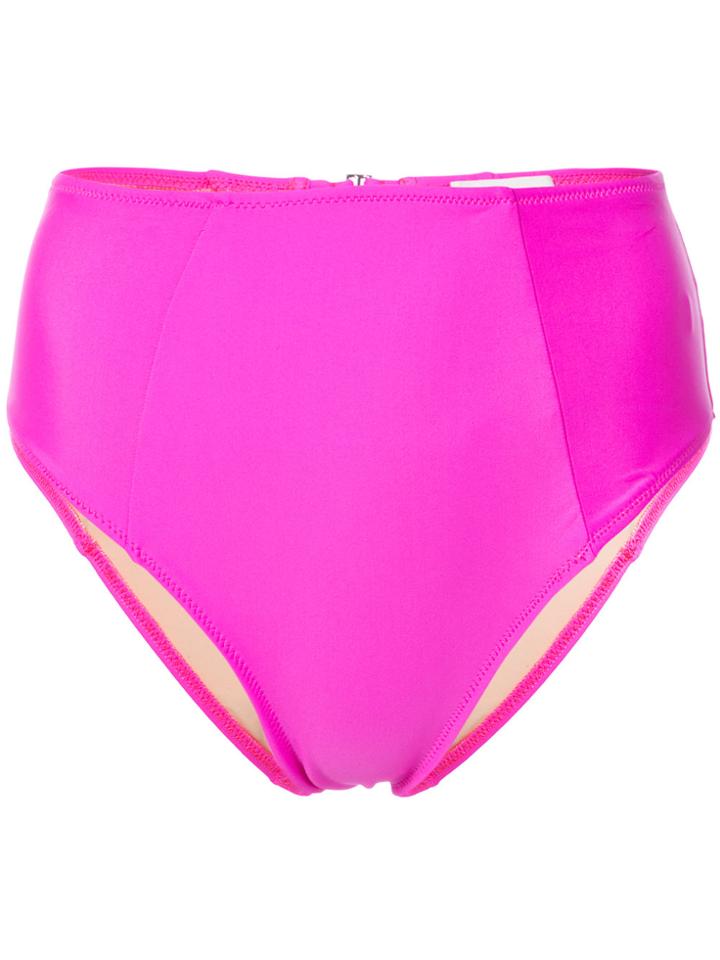 Fleur Du Mal High Waist Bikini Bottom - Pink & Purple