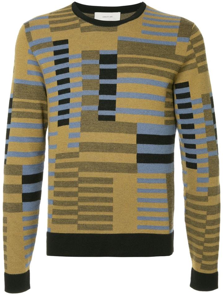 Cerruti 1881 Geometric Knit Sweater - Brown