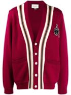 Gucci Wool Cardigan With Anchor Crest - Red