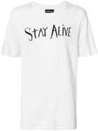 Rochambeau 'stay Alive' Embroidery T-shirt - White