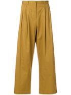 Mes Demoiselles Wide Leg Cropped Pants - Yellow & Orange