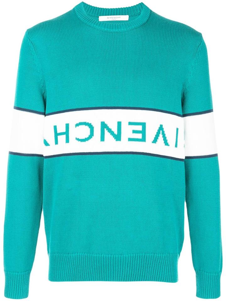 Givenchy Upside-down Logo Jumper - Green