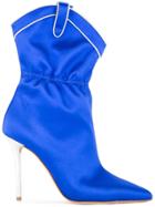 Malone Souliers By Roy Luwolt Satin Ankle Booties - Blue