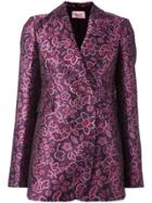 Lanvin Jacquard Floral Detail Blazer - Pink & Purple