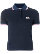 Marni Cropped Logo Patch Polo Shirt - Blue