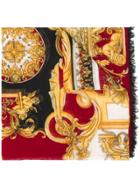 Versace Barocco Print Scarf - Red