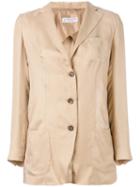 Alberto Biani - Classic Blazer - Women - Acetate/cupro/viscose - 44, Nude/neutrals, Acetate/cupro/viscose