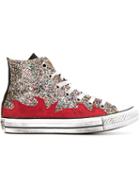 Converse Glittered Chuck Taylor Hi-top Sneakers, Adult Unisex, Size: 41, Red, Cotton/leather/pvc/rubber