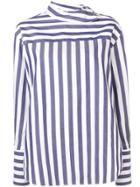 Monse Striped Poplin Deconstructed Shirt - Blue