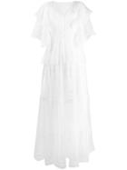 Alberta Ferretti Broderie Anglaise Maxi Dress - White